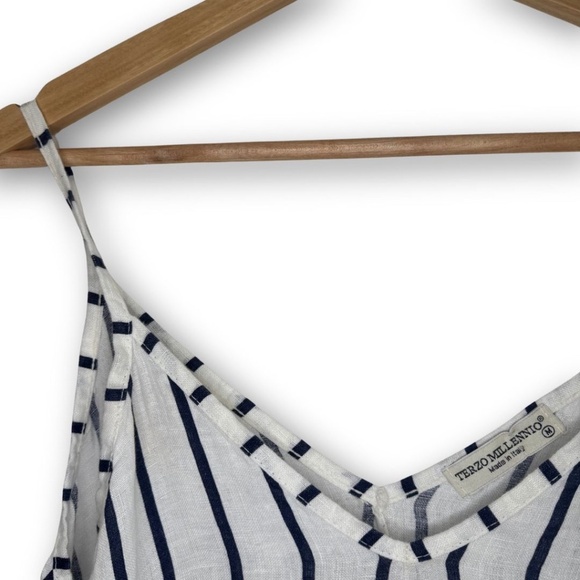 Terzo Millennio Striped Slip Dress Made in Italy Size Medium - Picture 3 of 3